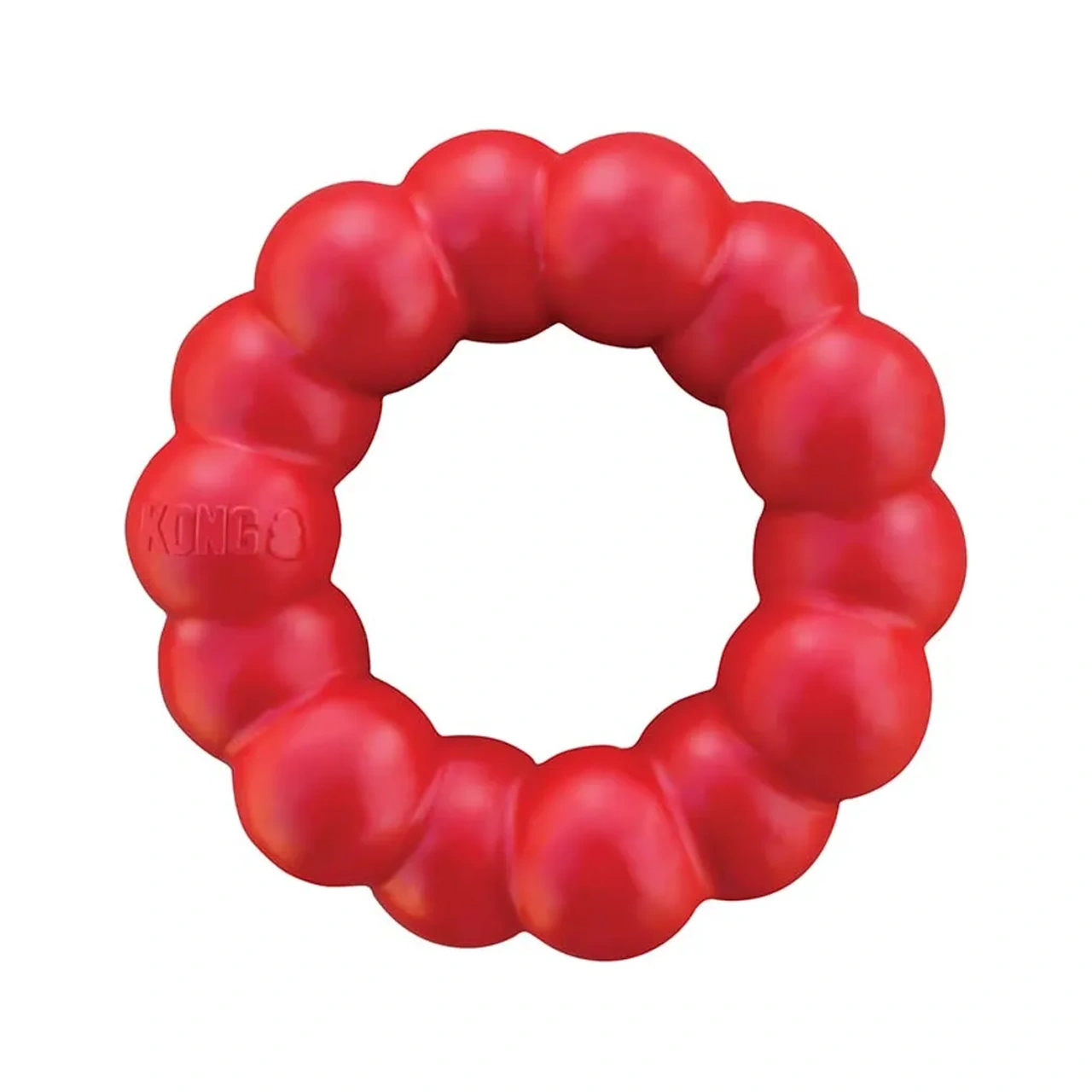 KONG Ring XL Ø13 x 3 cm - robust rødt tyggelegetøj